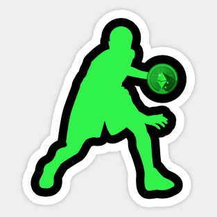 Ethereum Basketball Player Neon Green Sticker